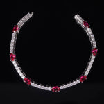 Silver Ruby Station Bracelet