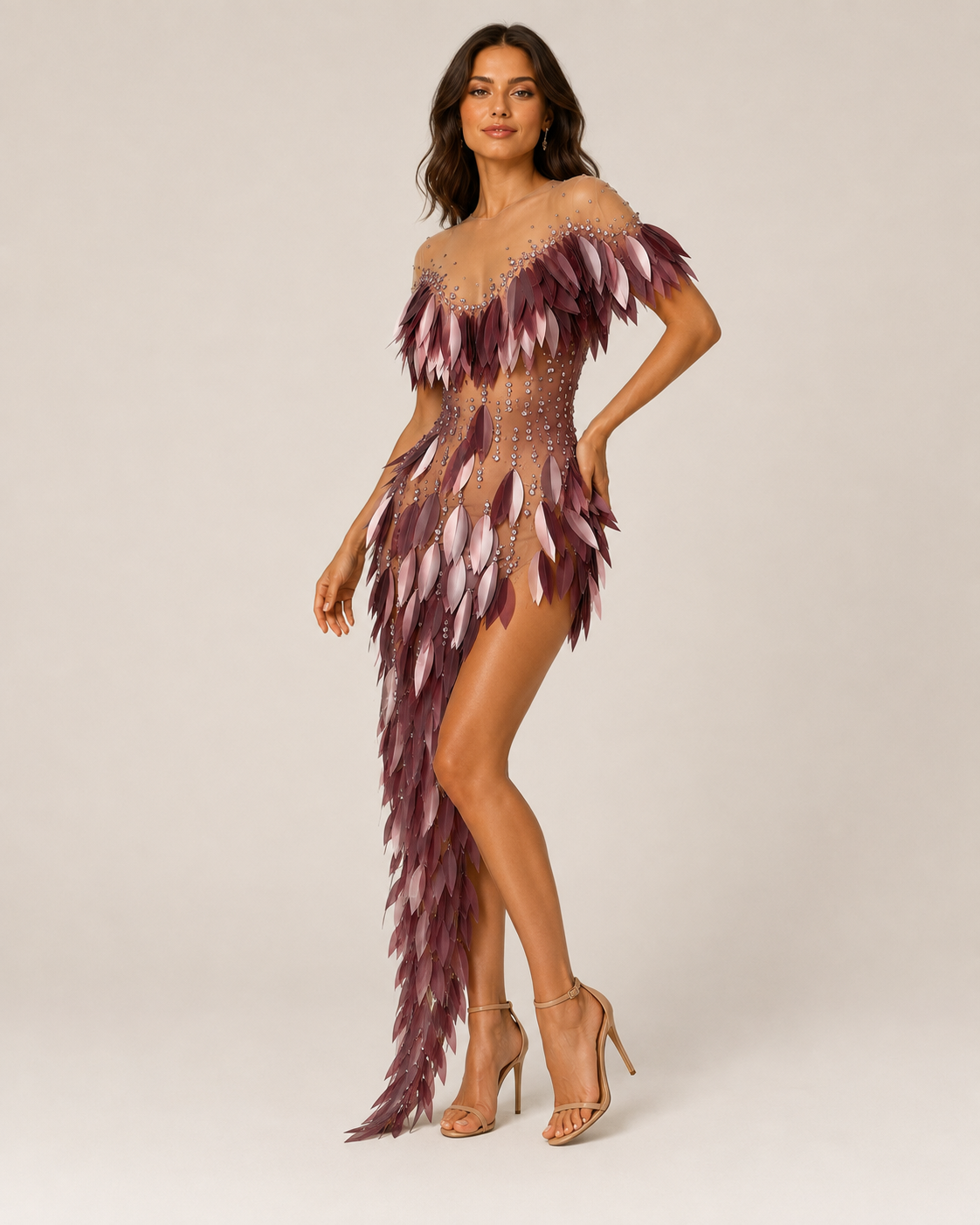 Sigrid Feather Embellished Gown