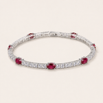 Silver Ruby Station Bracelet