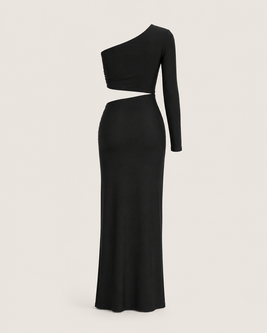Sloane Black One-Shoulder Top & Ruched Skirt Set