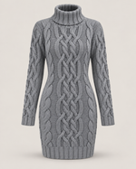 Solène Cable-Knit Turtleneck Dress