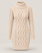 Solène Cable-Knit Turtleneck Dress