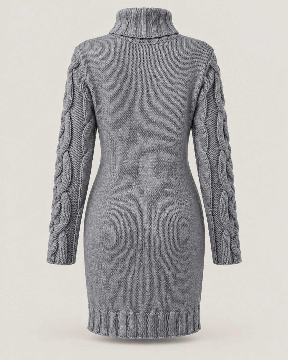Solène Cable-Knit Turtleneck Dress