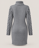 Solène Cable-Knit Turtleneck Dress