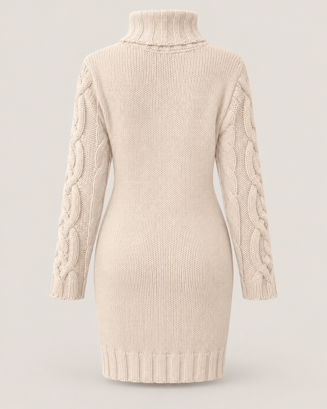 Solène Cable-Knit Turtleneck Dress