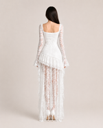Sveva Ivory Tiered Lace Dress
