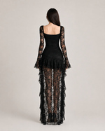 Sveva Ivory Tiered Lace Dress