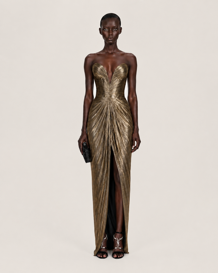 Valeria Bronze Sculpted Maxi