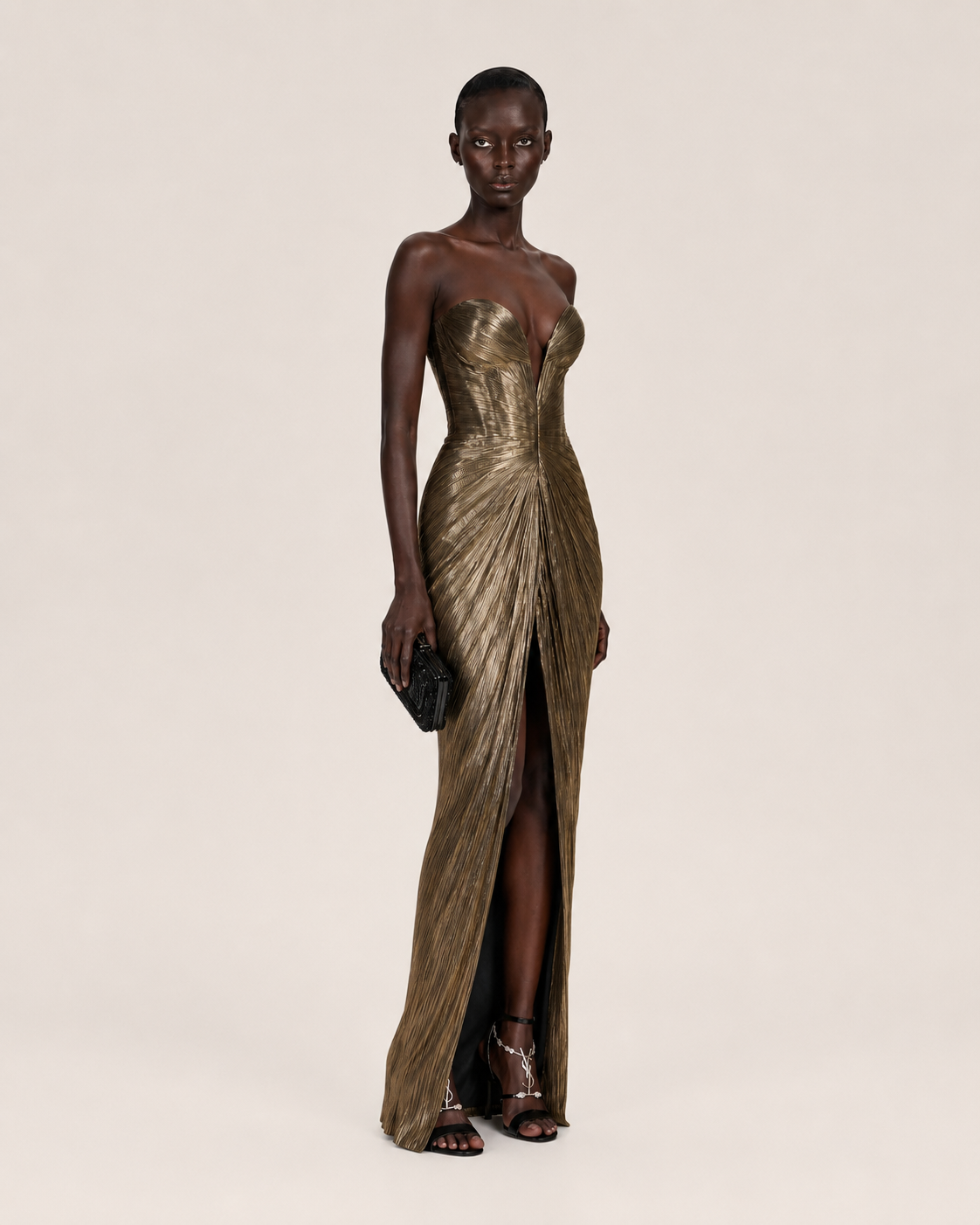 Valeria Bronze Sculpted Maxi