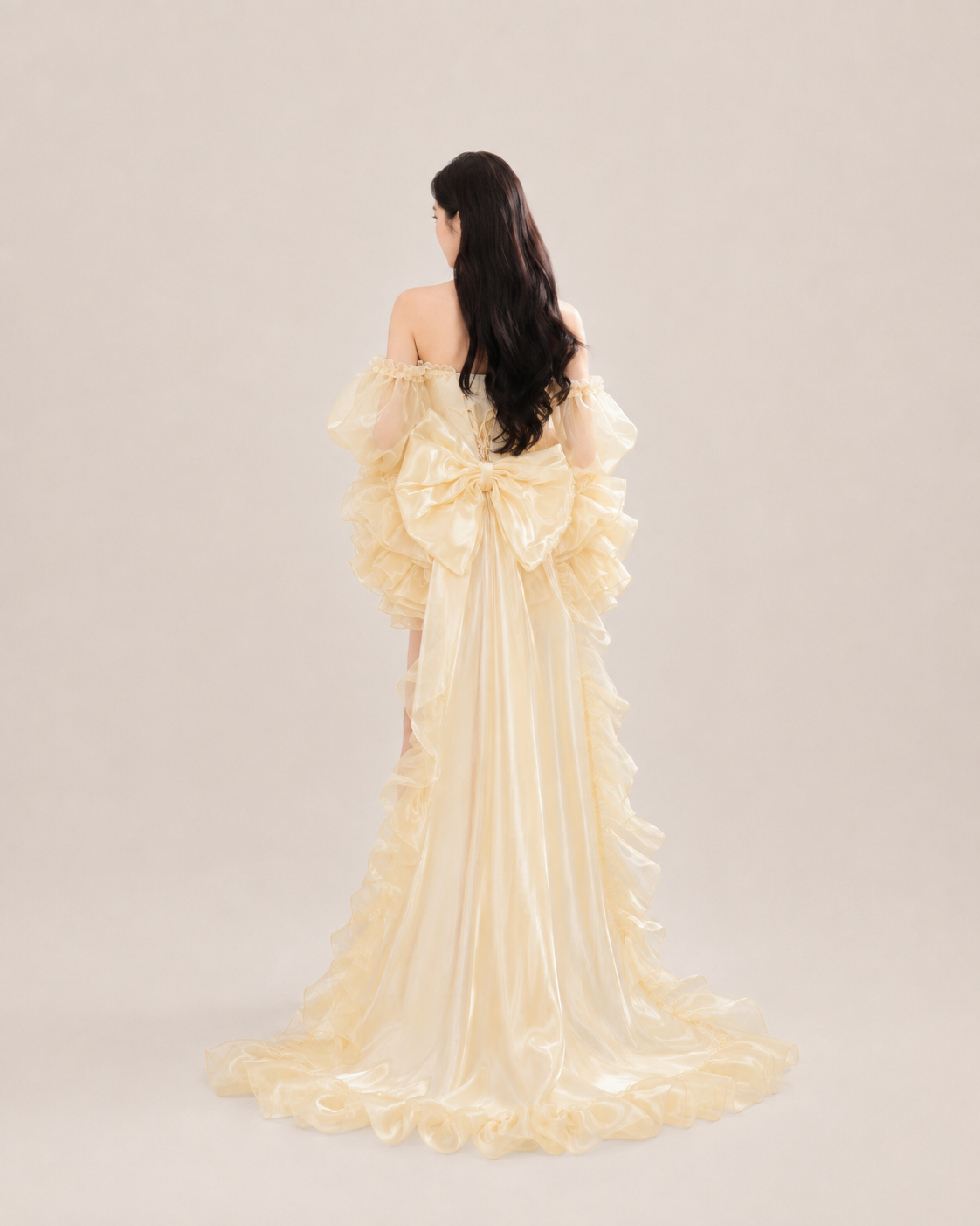 Yseult Sage Organza Ruffle Dress