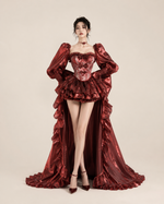 Yseult Sage Organza Ruffle Dress