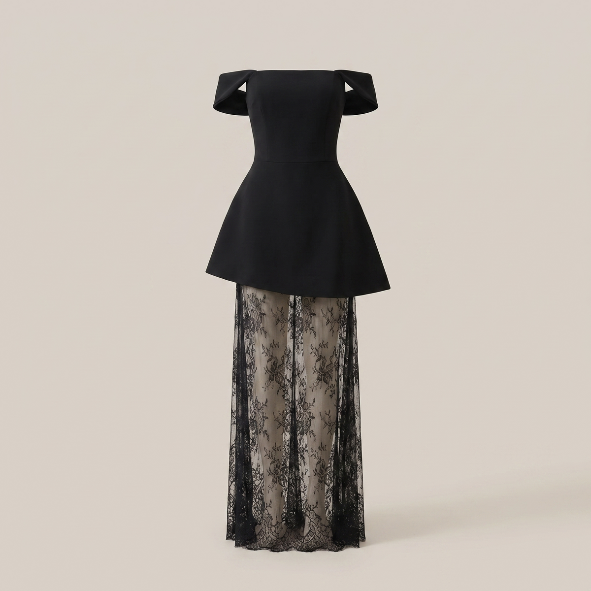 Cosette Noir Off-Shoulder Evening Gown - product view