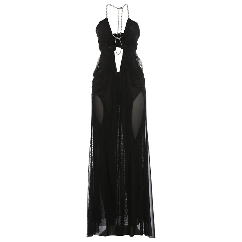 Héloïse Sky Draped Evening Dress