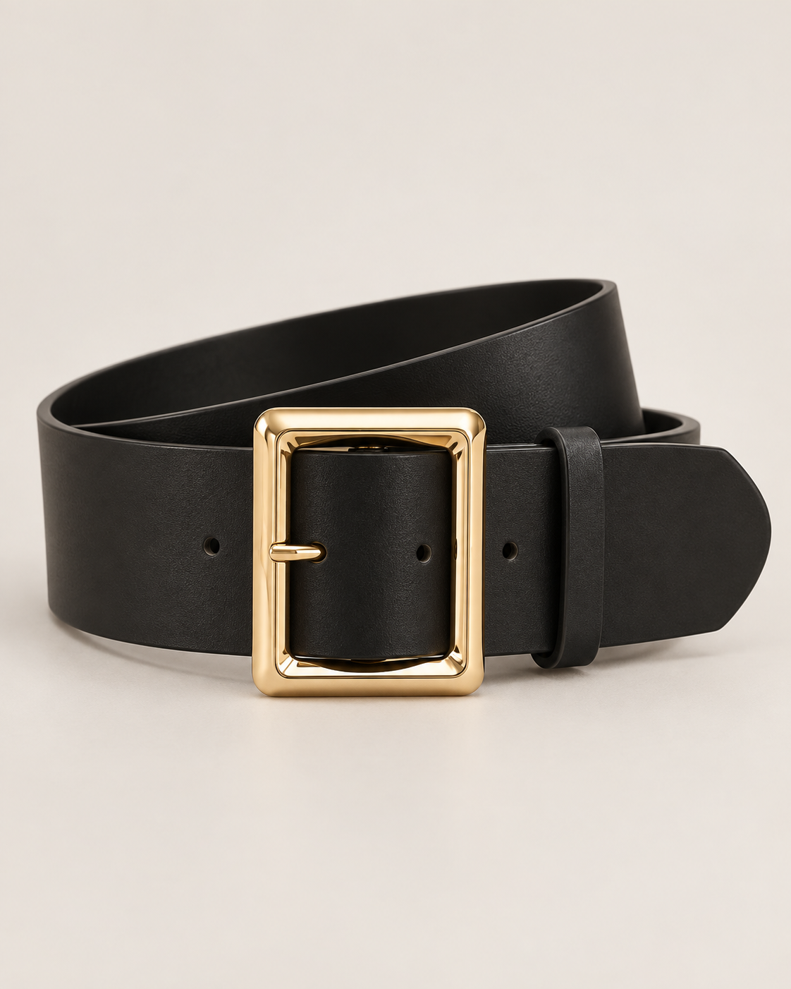 Gold Square-Buckle Wide Belt
