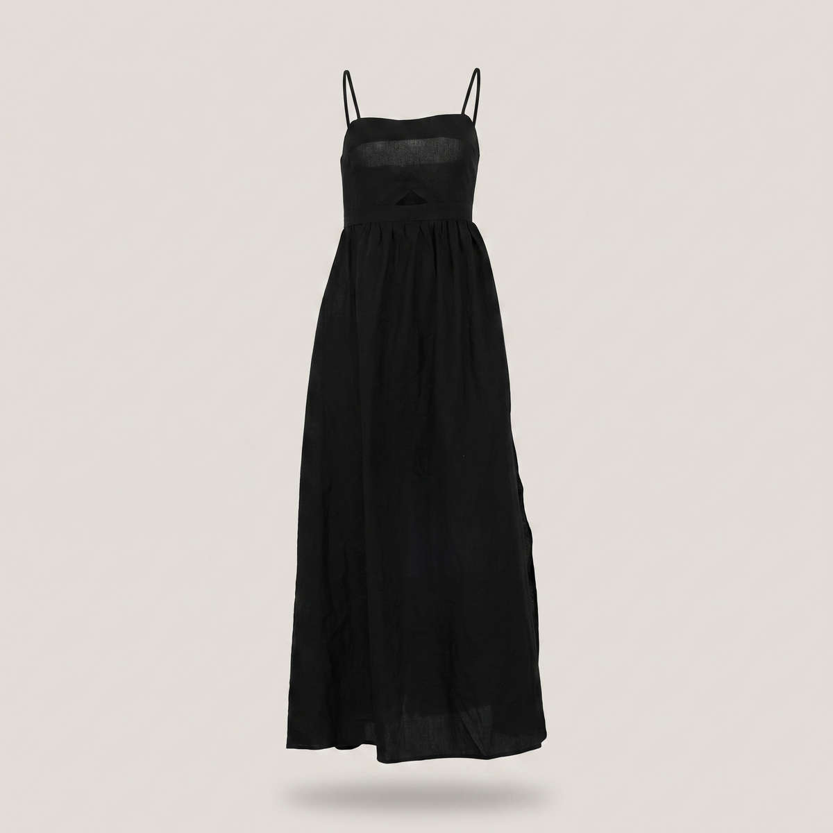 Nicoletta Black Summer Maxi Dress - product front view
