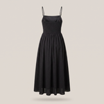 Nicoletta Black Summer Maxi Dress - product back view