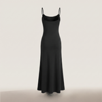 Daphne Fitted Maxi Dress in black - product view