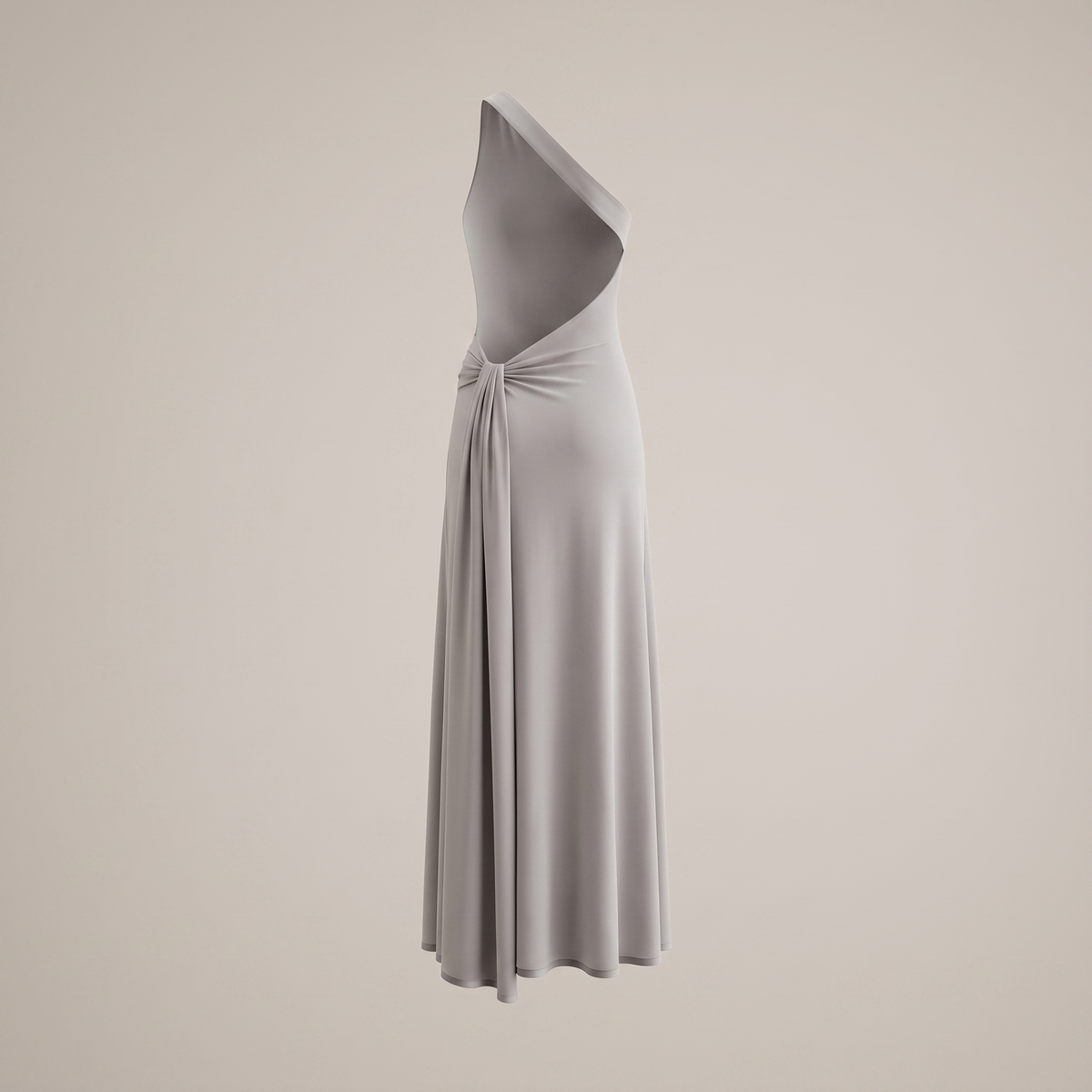 Vesper One-Shoulder Maxi Dress in Gray - back product detail