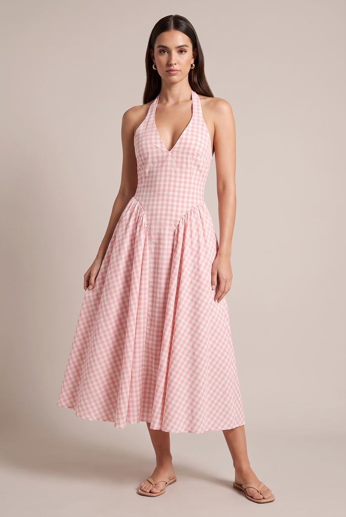 Mathilde Blush A-Line Dress - front view