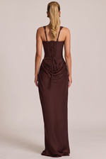 Soraya Mocha Draped Dress — back