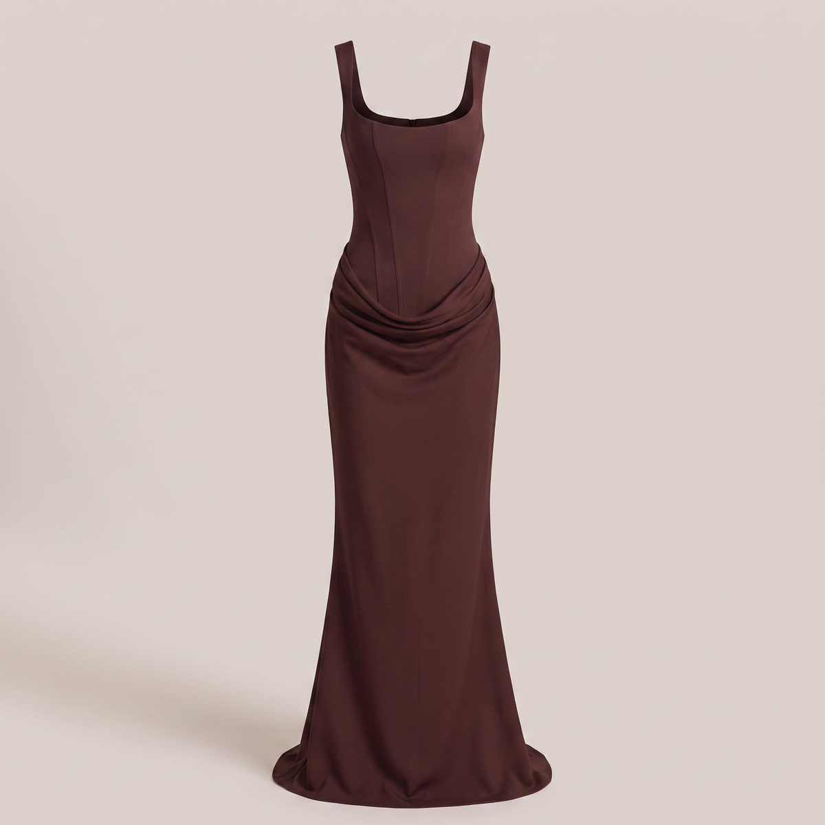 Soraya Mocha Draped Dress — product front