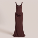 Soraya Mocha Draped Dress — product front