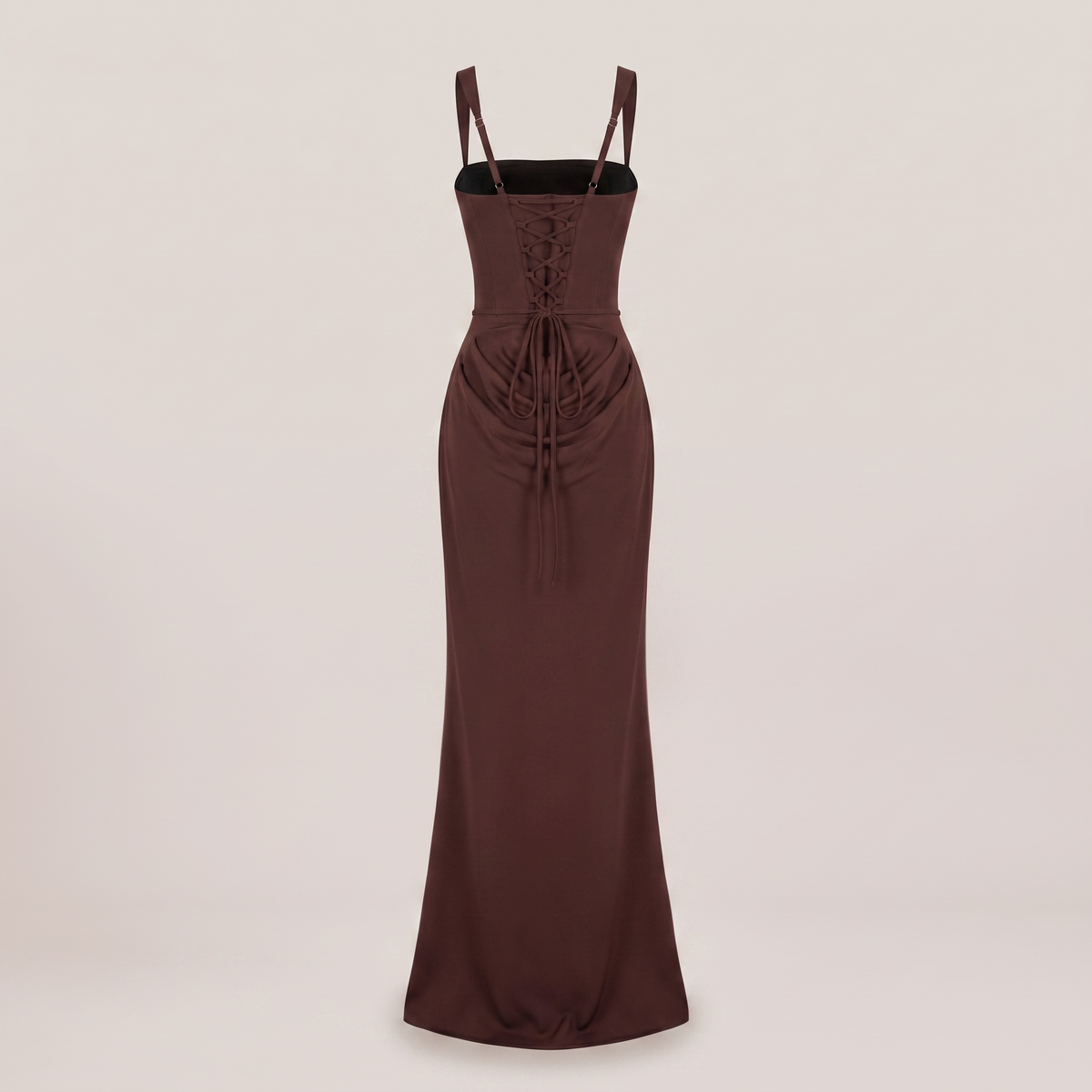 Soraya Mocha Draped Dress — product back