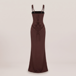 Soraya Mocha Draped Dress — product back