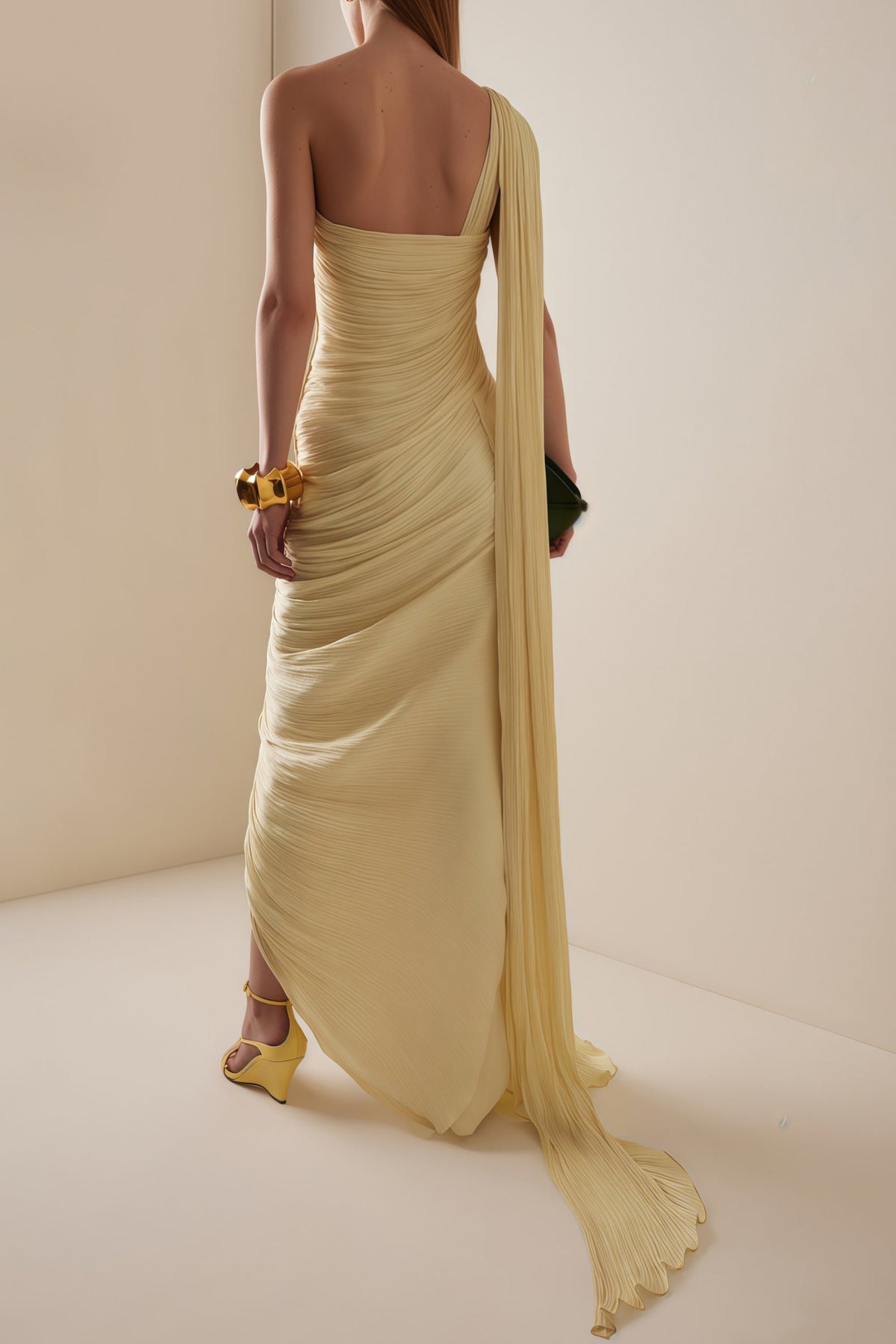 Liora Yellow Asymmetrical Dress