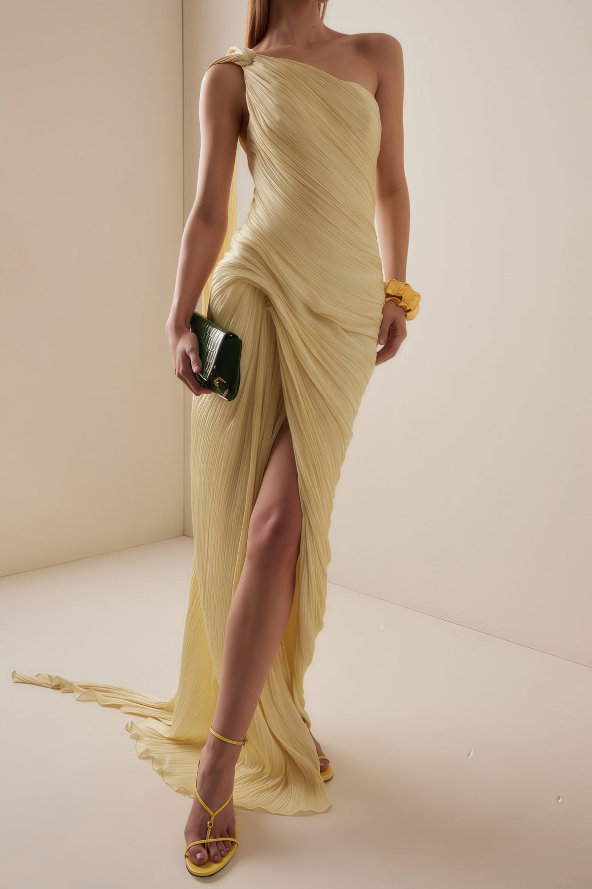 Liora Yellow Asymmetrical Dress