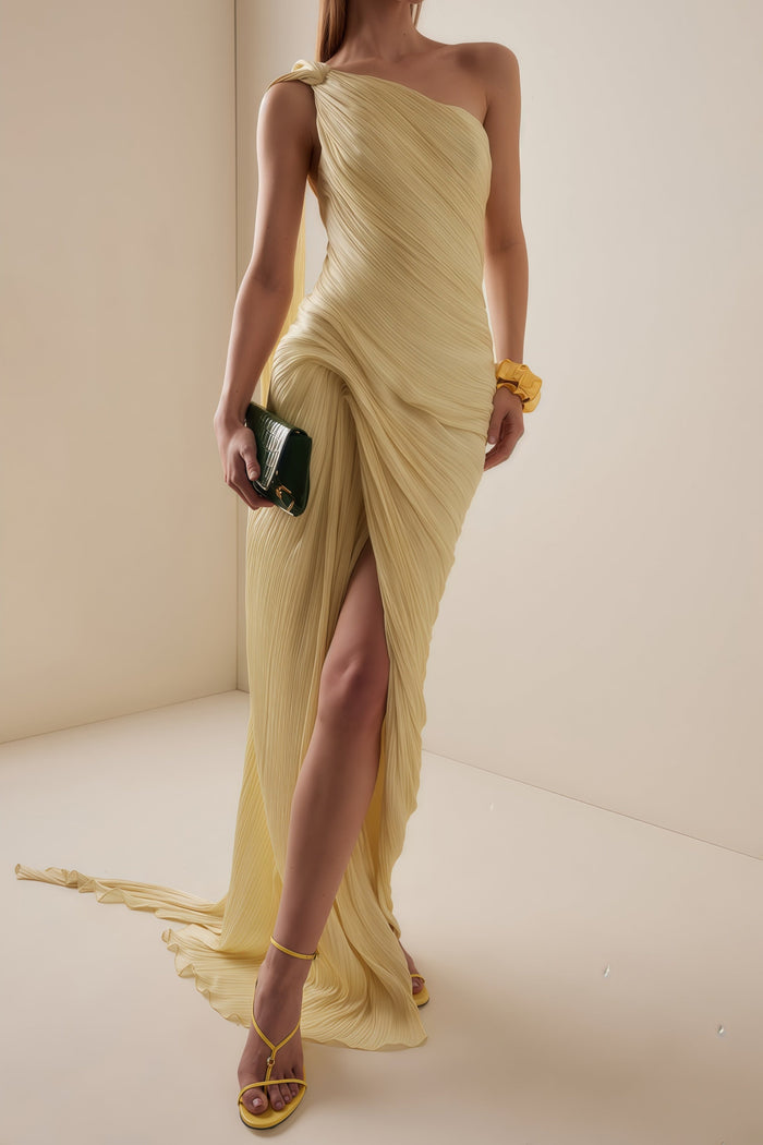 Liora Yellow Asymmetrical Dress