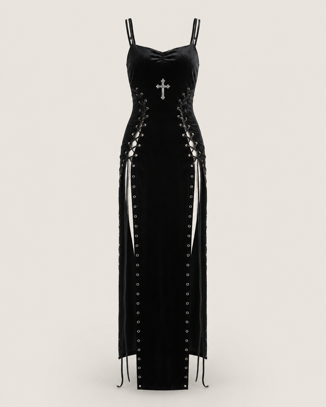 Lilith Noir Corset Slit Dress