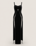 Lilith Noir Corset Slit Dress