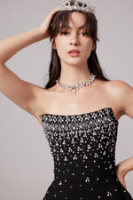 Sabine Black Crystal Mini Dress