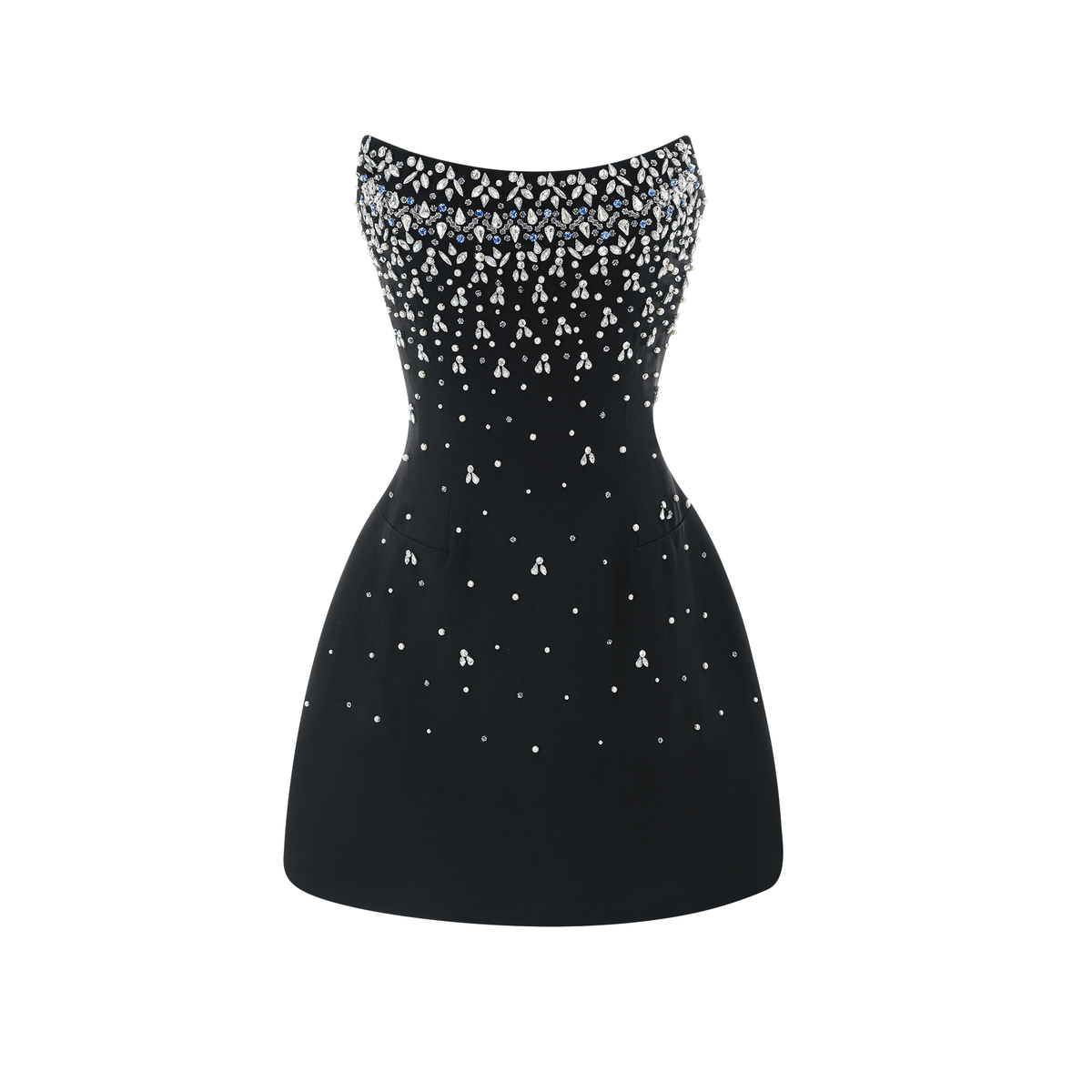 Sabine Black Crystal Mini Dress