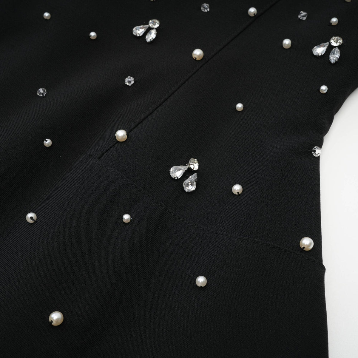 Sabine Black Crystal Mini Dress