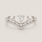 Pear Drop V Ring