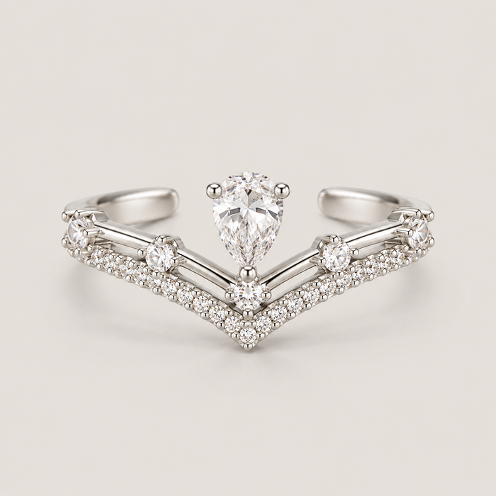 Pear Drop V Ring