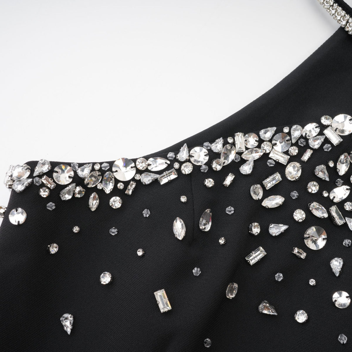 Sabine Black Crystal A-Line Dress