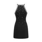 Sabine Black Crystal A-Line Dress