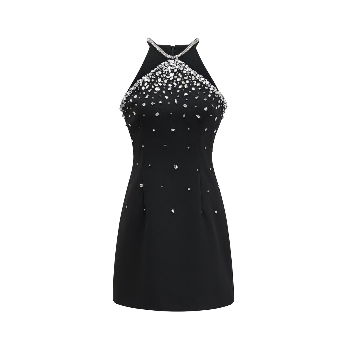 Sabine Black Crystal A-Line Dress